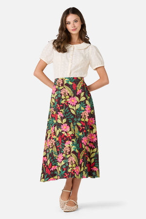 Princess Highway - Tiana Tree Frog Midi Skirt - burgundy