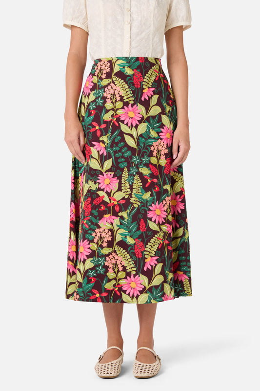 Princess Highway - Tiana Tree Frog Midi Skirt - burgundy