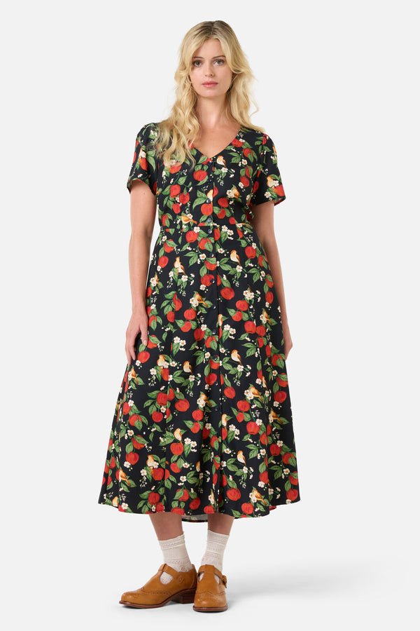 Princess Highway - Apple Blossom Midi Dress - navy