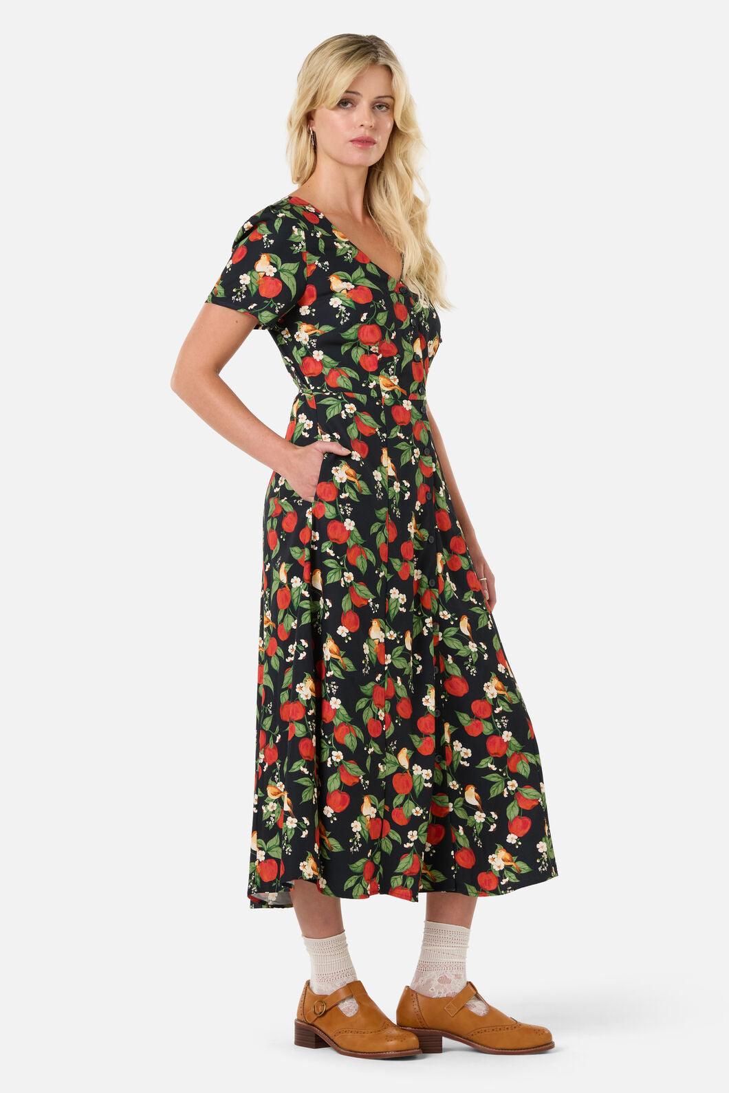 Princess Highway - Apple Blossom Midi Dress - navy