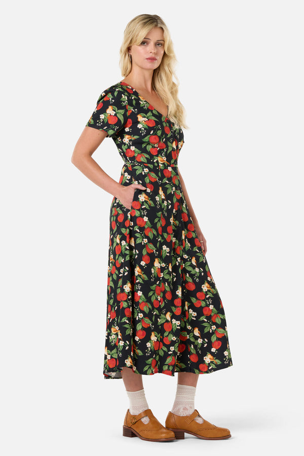 Princess Highway - Apple Blossom Midi Dress - navy