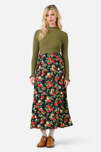 Princess Highway - Apple Blossom Midi Skirt - navy