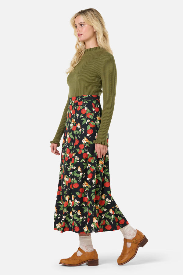 Princess Highway - Apple Blossom Midi Skirt - navy