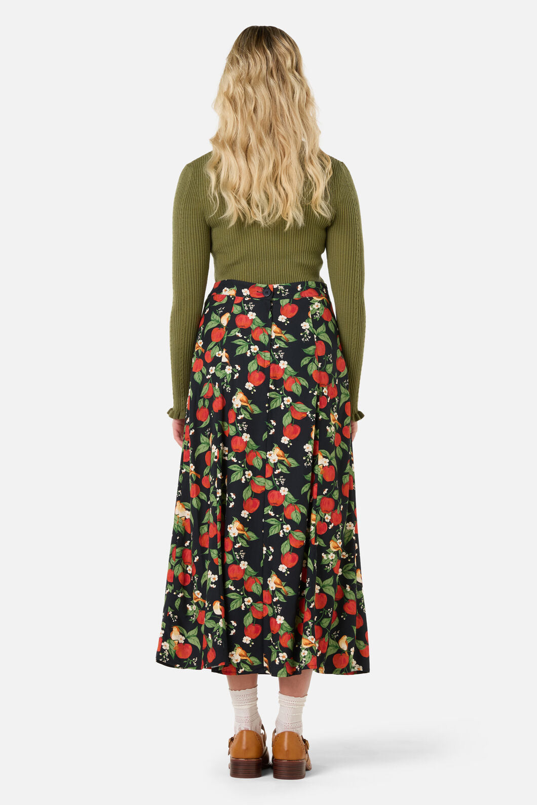 Princess Highway - Apple Blossom Midi Skirt - navy