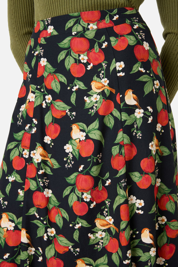 Princess Highway - Apple Blossom Midi Skirt - navy