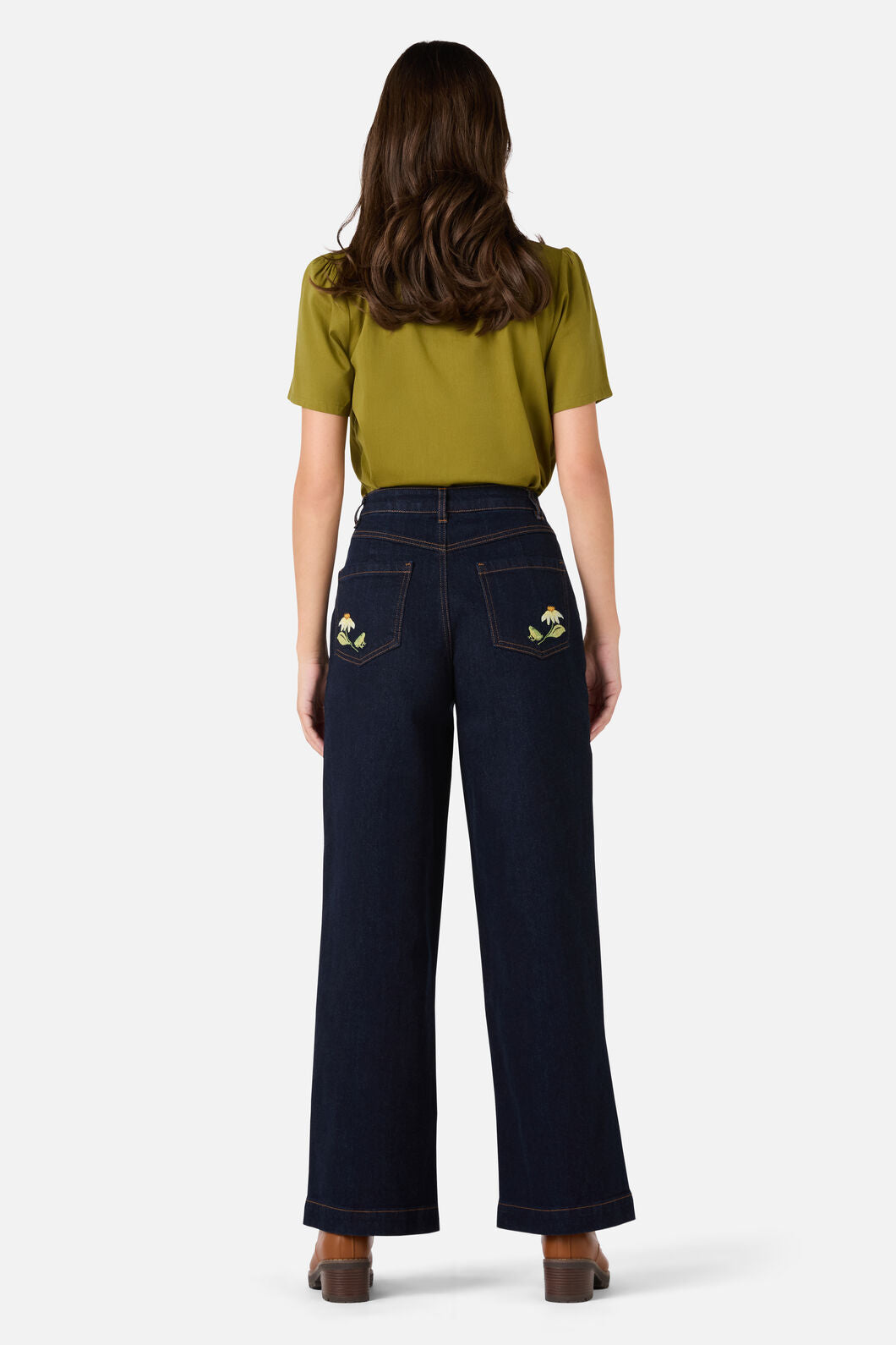 Princess Highway - Tree Frog Embroidered Jean - blue-denim