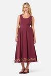 Princess Highway - Apple & Robin Emb Midi Dress - wine