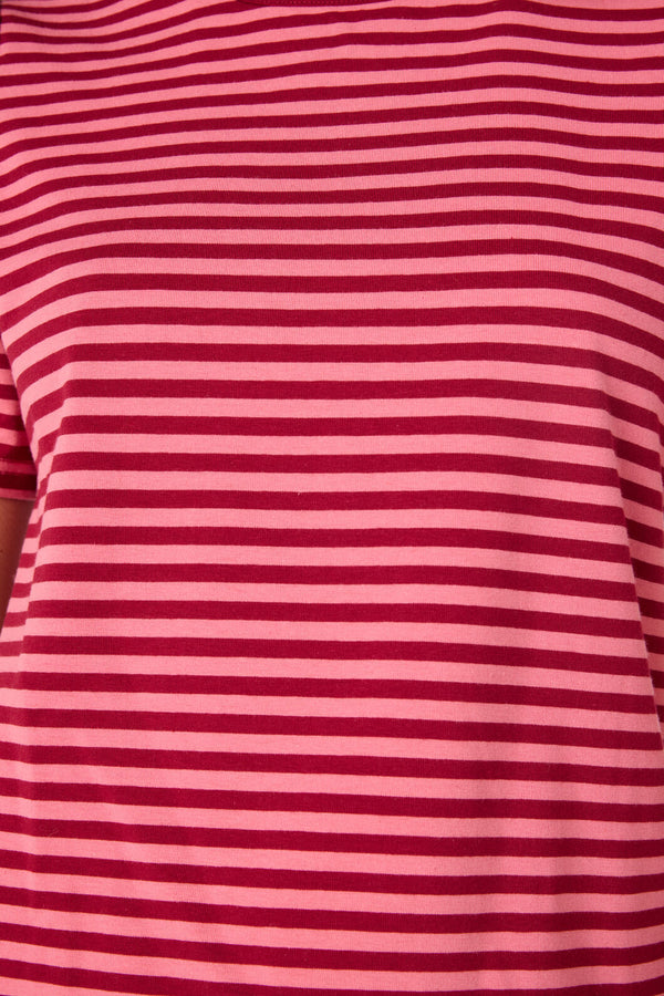 Princess Highway - Berry Stripe Tee - pink-red