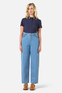 Princess Highway - Polly Embroidered Blouse - dark-navy