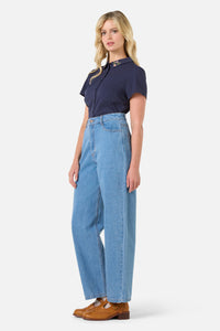 Princess Highway - Polly Embroidered Blouse - dark-navy