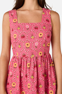 Princess Highway - Honey Bee Hive Midi Dress - pink