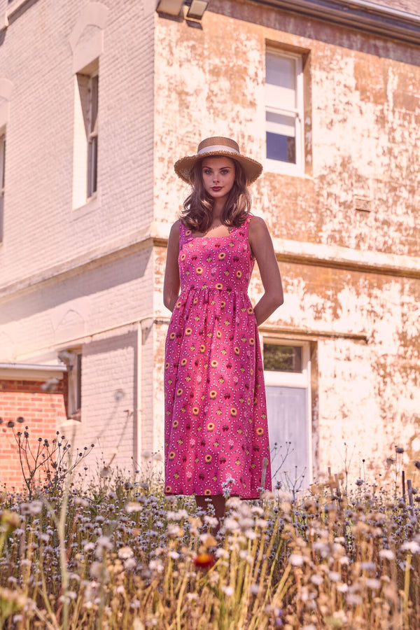 Princess Highway - Honey Bee Hive Midi Dress - pink