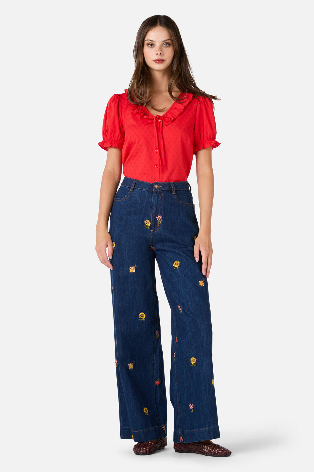 Princess Highway - Honey Embroidered Jean - blue-denim