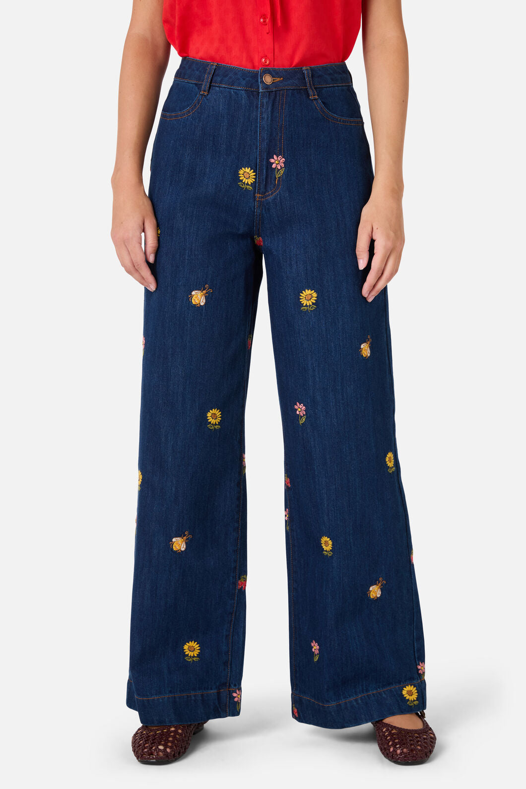 Princess Highway - Honey Embroidered Jean - blue-denim
