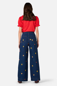 Princess Highway - Honey Embroidered Jean - blue-denim