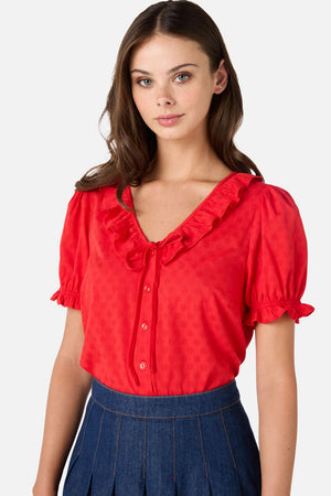 Princess Highway - Kayla Ruffle Blouse - red