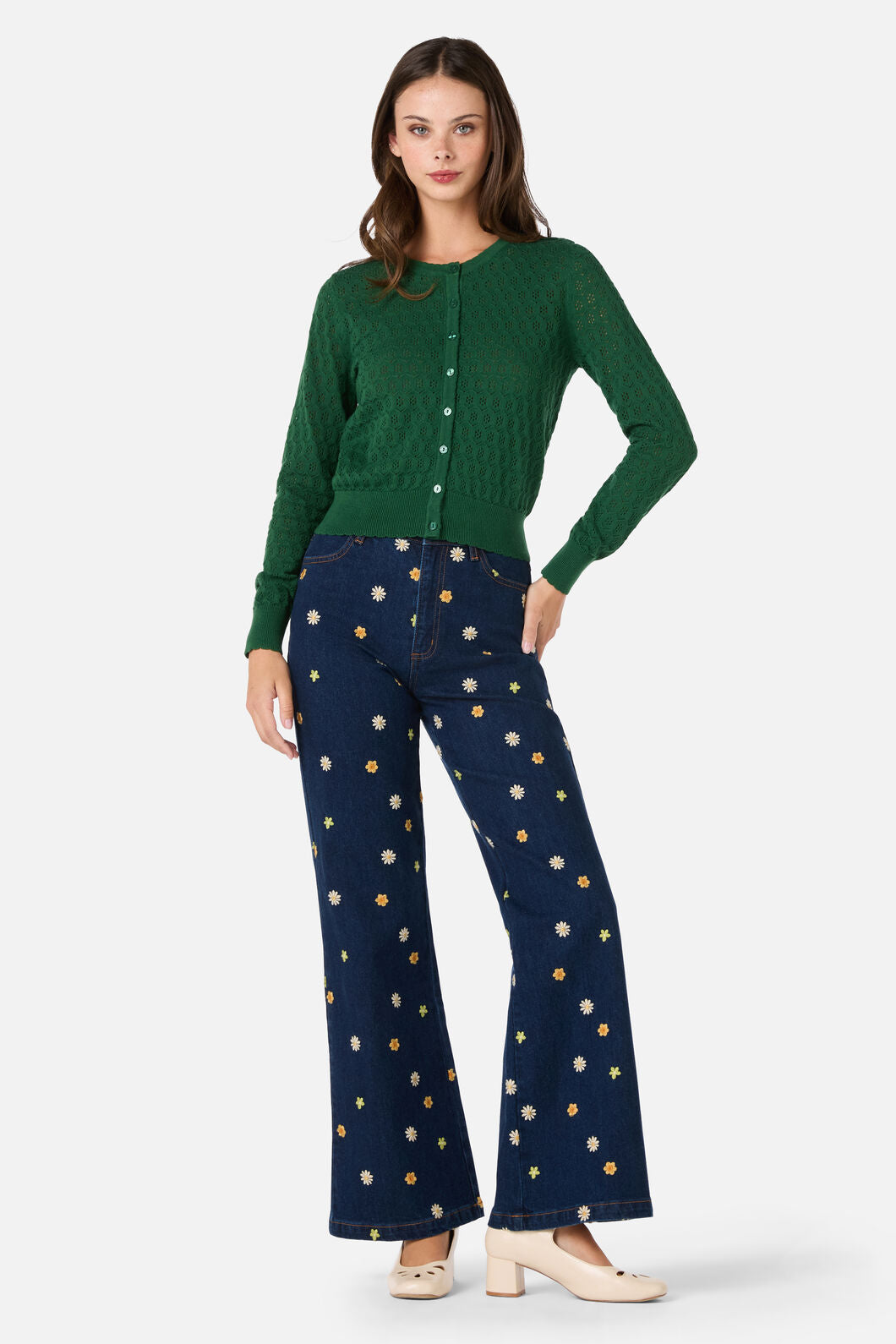 Princess Highway - Mara Long Sleeve Cardigan - green