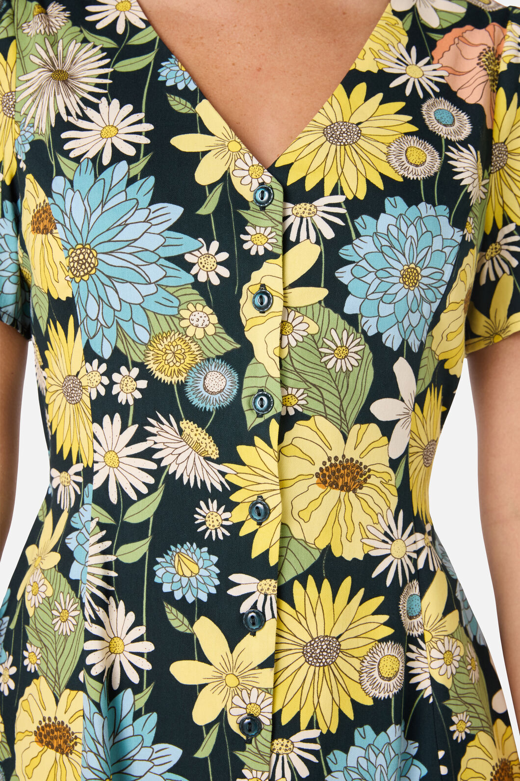 Princess Highway - Leonie Floral Mini Dress - deep-green