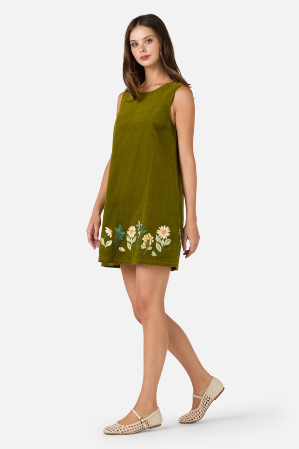 Princess Highway - Tree Frog Embroidered Dress - green