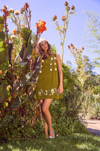 Princess Highway - Tree Frog Embroidered Dress - green