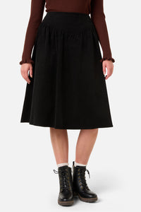Princess Highway - Demi Cord Yoke Skirt - black