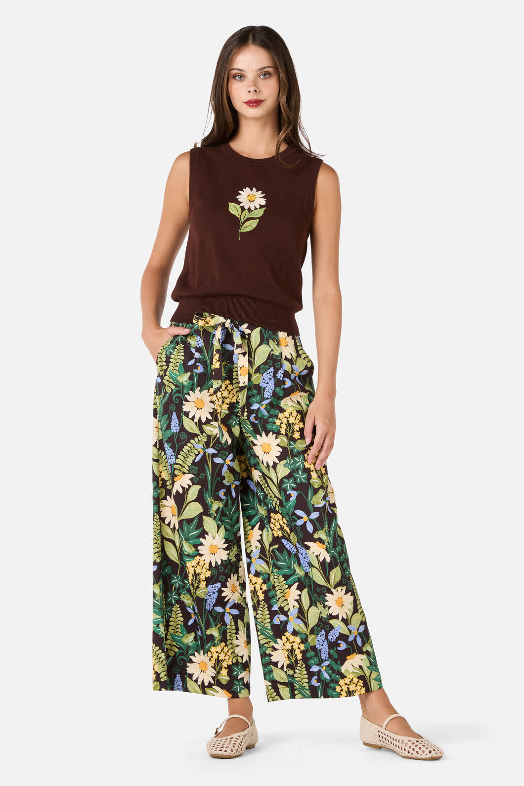 Princess Highway - Tree Frog Embroidered Vest - chocolate