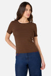 Princess Highway - Jennifer Stripe Tee - coffee