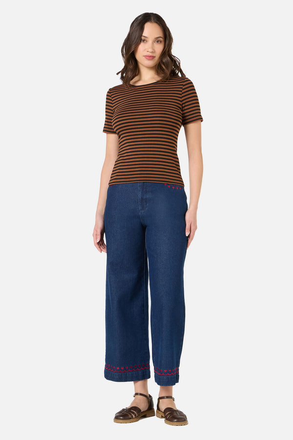 Princess Highway - Jennifer Stripe Tee - coffee