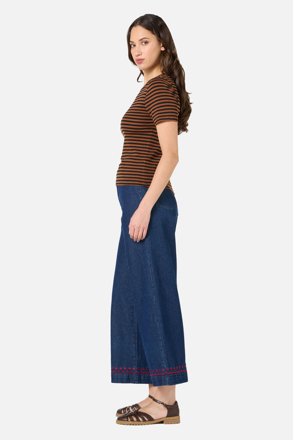 Princess Highway - Jennifer Stripe Tee - coffee