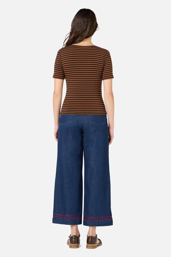 Princess Highway - Jennifer Stripe Tee - coffee