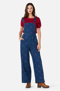 Princess Highway - Cherry Embroidered Overall - blue-denim