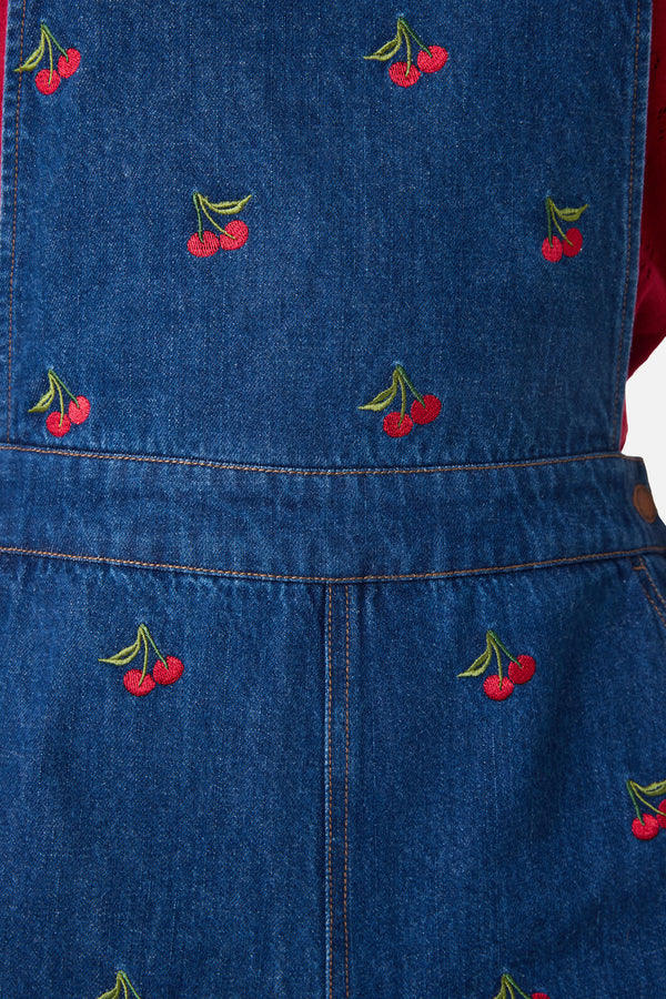 Princess Highway - Cherry Embroidered Overall - blue-denim