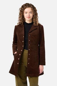 Princess Highway - Hazel A-Line Long Cord Jacket - chocolate