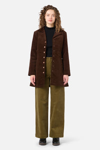 Princess Highway - Hazel A-Line Long Cord Jacket - chocolate