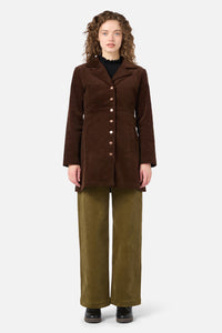 Princess Highway - Hazel A-Line Long Cord Jacket - chocolate
