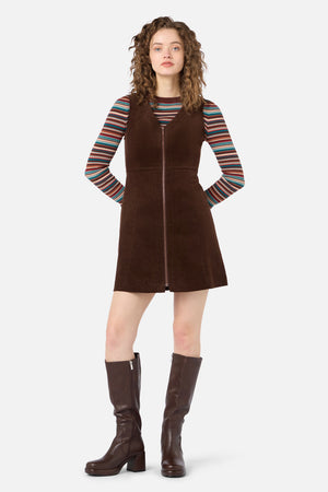 Princess Highway - Honey Cord Pinafore - chocolate