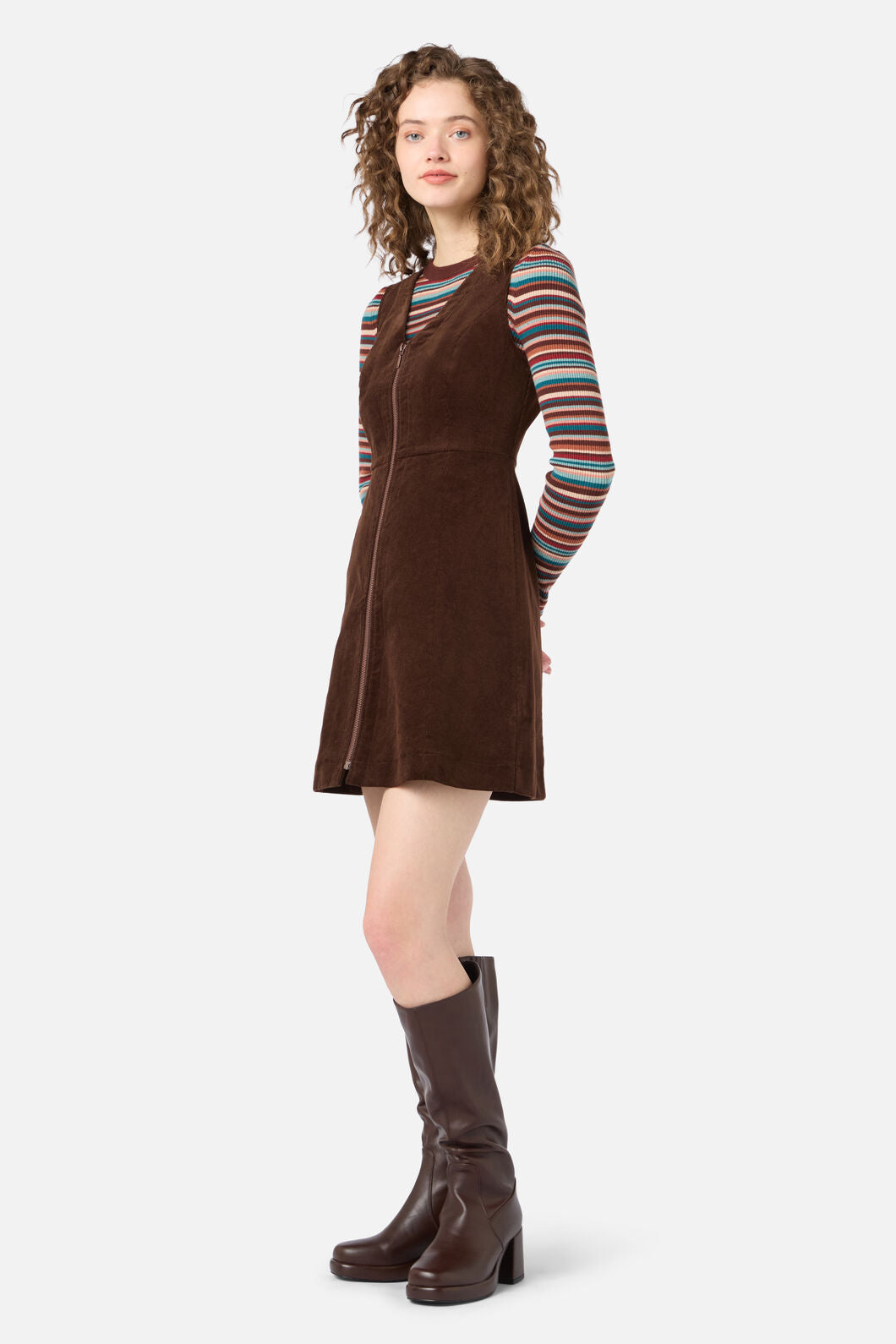Princess Highway - Honey Cord Pinafore - chocolate