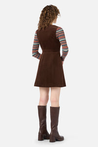 Princess Highway - Honey Cord Pinafore - chocolate