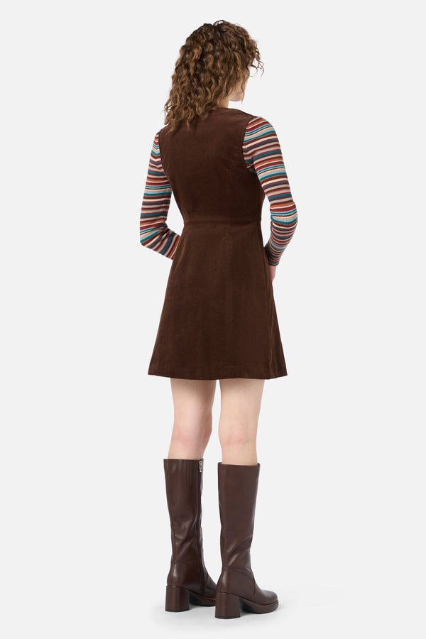 Princess Highway - Honey Cord Pinafore - chocolate