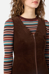 Princess Highway - Honey Cord Pinafore - chocolate
