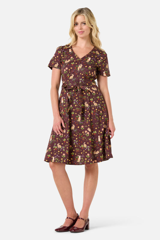 Princess Highway - Lola Rabbit Tea Dress - chocolate