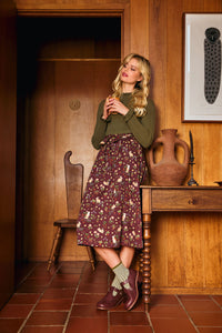 Princess Highway - Lola Rabbit Midi Skirt - chocolate
