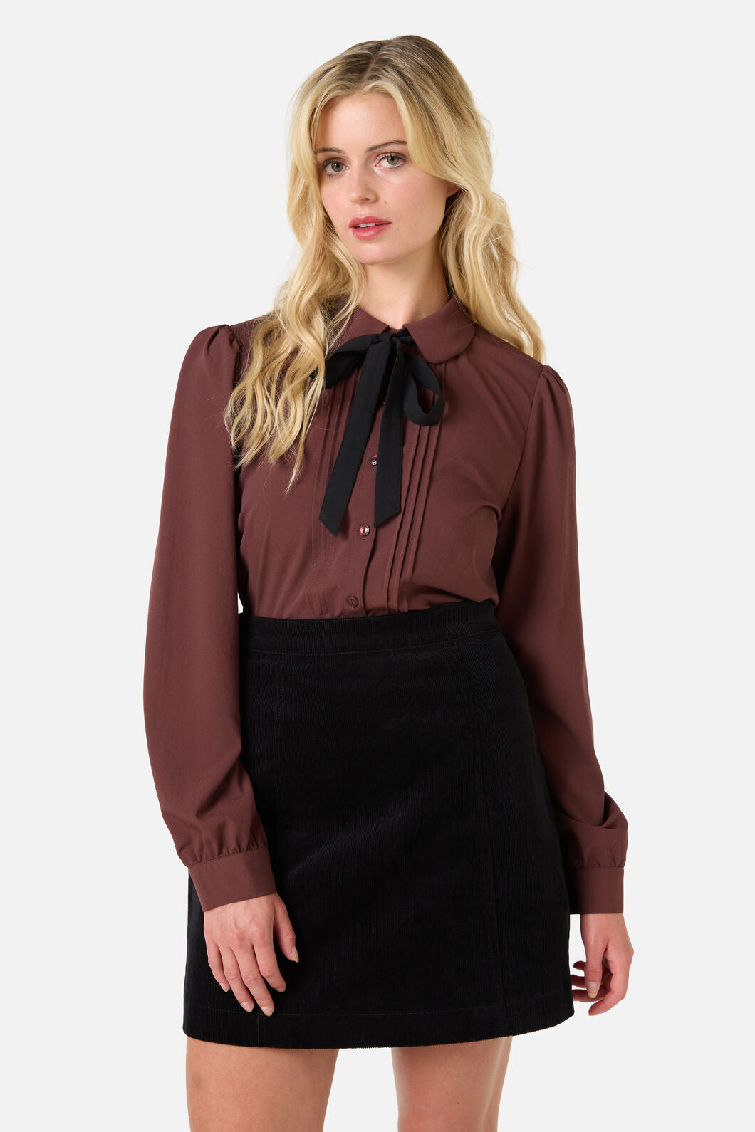 Princess Highway - Annie Long Sleeve Blouse - chocolate