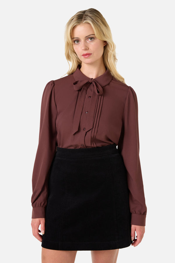 Princess Highway - Annie Long Sleeve Blouse - chocolate