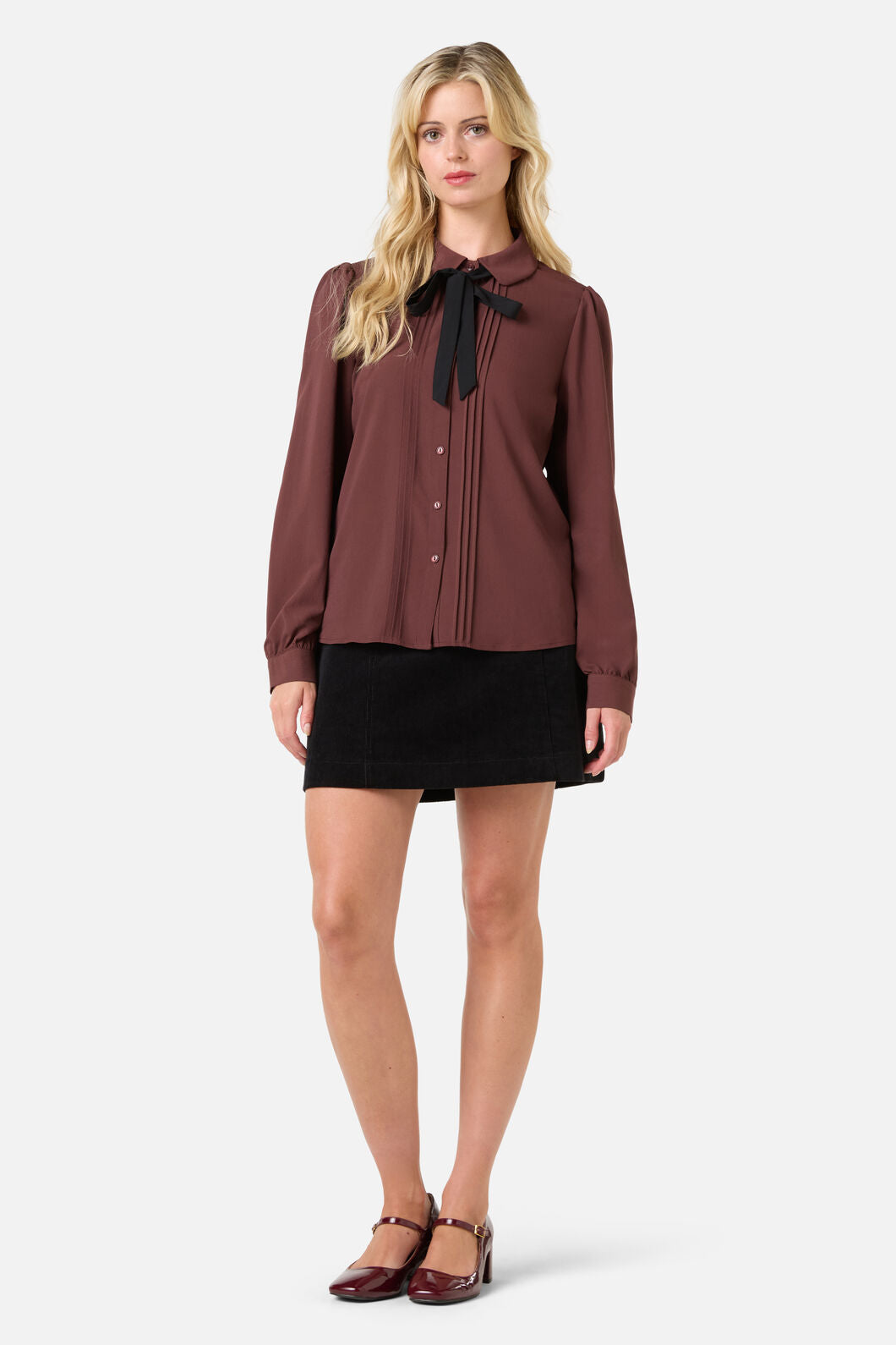 Princess Highway - Annie Long Sleeve Blouse - chocolate