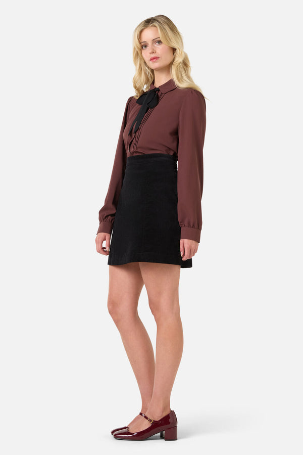 Princess Highway - Annie Long Sleeve Blouse - chocolate