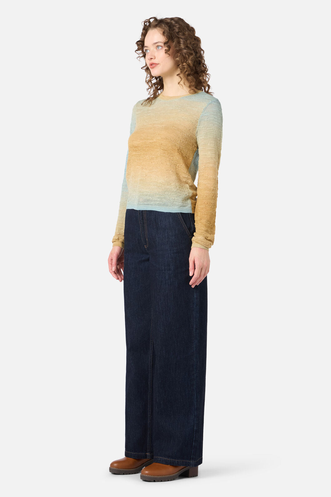 Princess Highway - Harlow Ombre Knit Top - sea-green