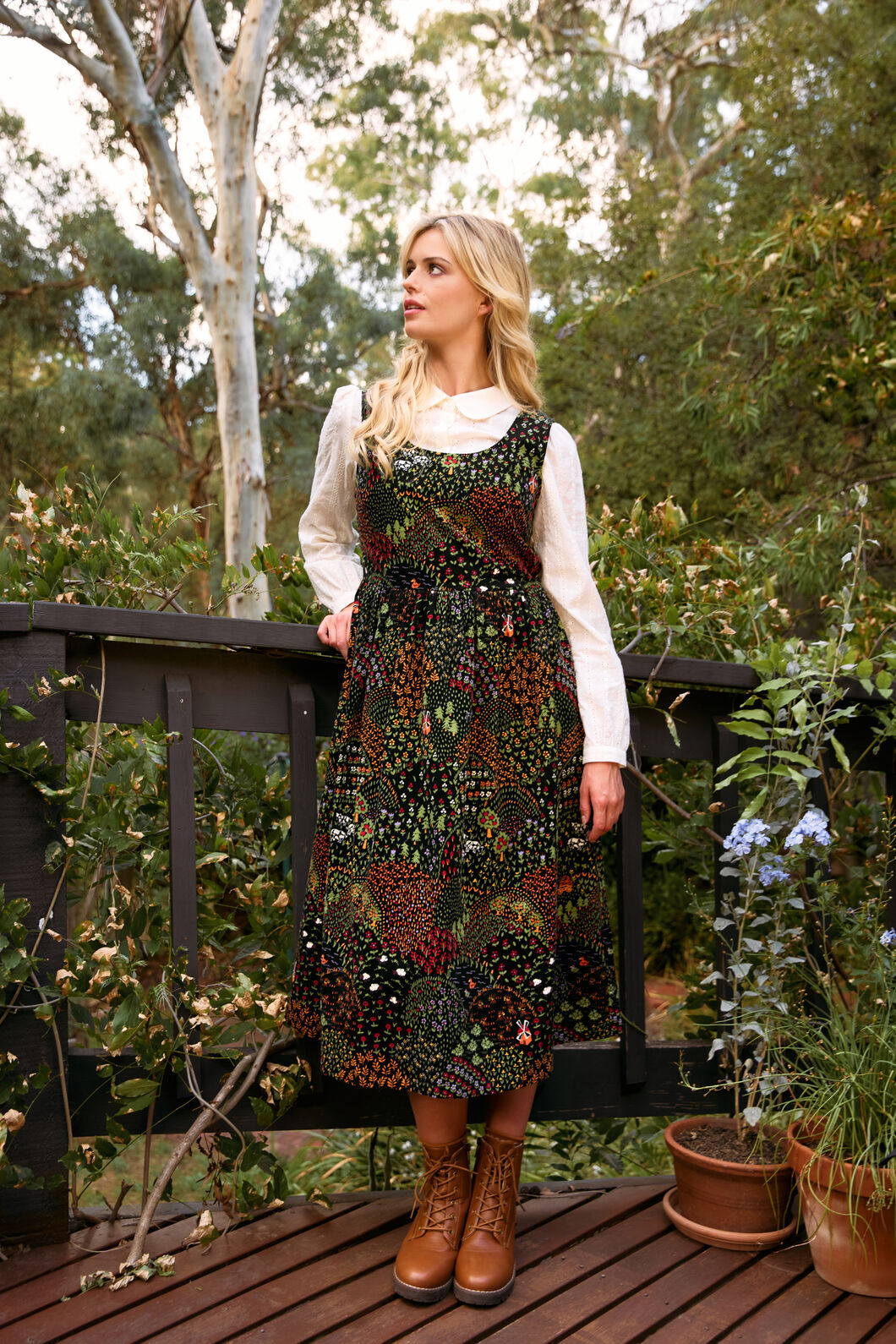 ワンピース House on the Hill Corduroy Dress 80 Michelle Maxi V-Neck Corduroy Dress | Organic Clothing