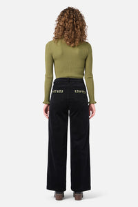 Princess Highway - Orchard Embroidered Cord Jean - black