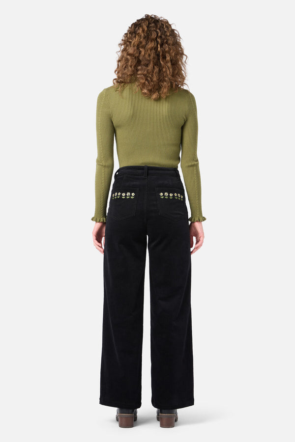 Princess Highway - Orchard Embroidered Cord Jean - black